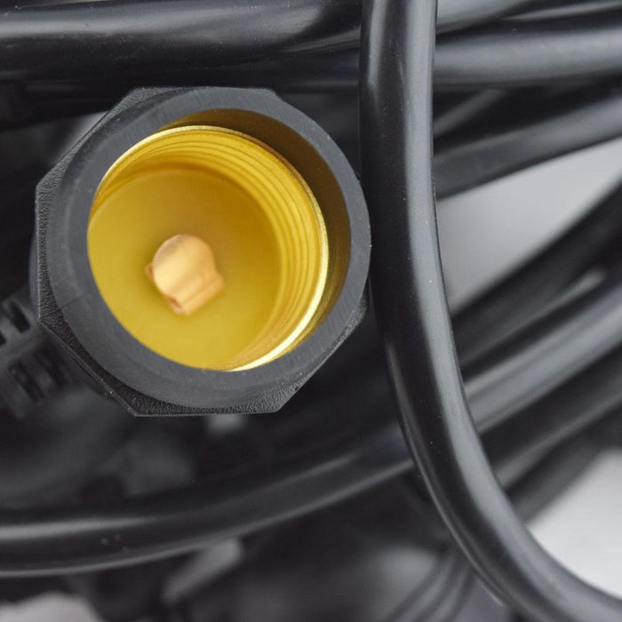 10 Socket Multi-Color Outdoor Commercial String Light Set, 21 FT Black Cord w/ 2-Watt Shatterproof LED Bulbs, Weatherproof SJTW