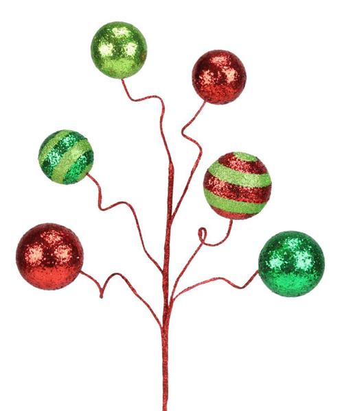 19" Stripe & Solid Ball Pick -  Red, Lime & Emerald