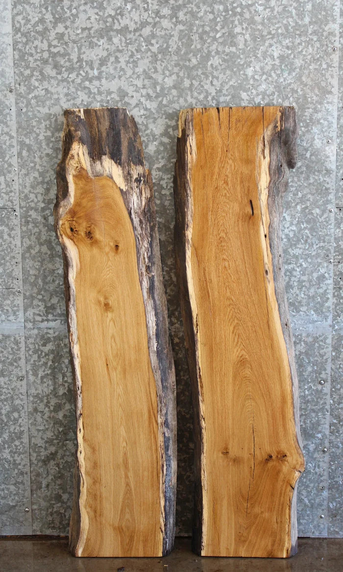 2- White Oak Natural Edge Side Table Tops/Wall Shelves 4066-4067