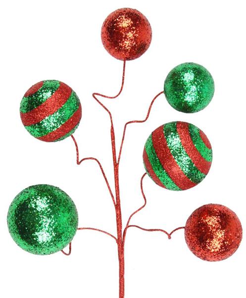 20" Stripe & Solid Ball Pick -  Red & Emerald