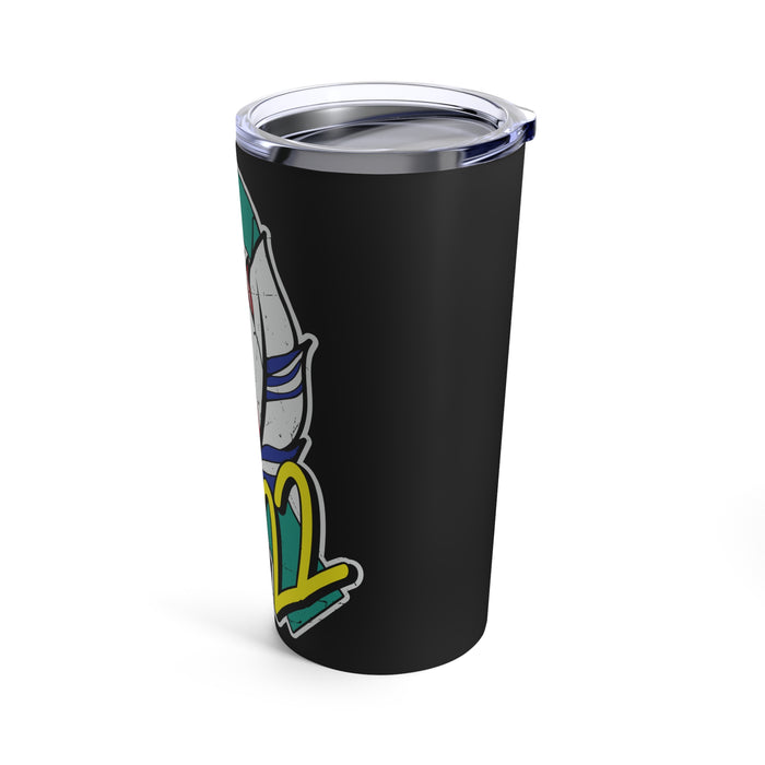 20oz Tumbler - '22 Veteran' PTSD Awareness: Striking Green Design on Black Background