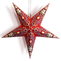 24" Red Sunflower Paper Star Lantern, Hanging Wedding & Party Decoration