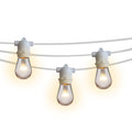 24 Socket Outdoor Commercial String Light Set, 54 FT White Cord w/ 0.8-Watt Shatterproof LED Bulbs, Weatherproof SJTW