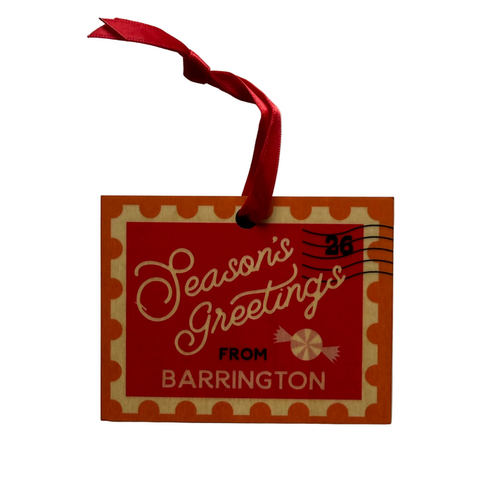 Barrington Postage Stamp Wood Ornament