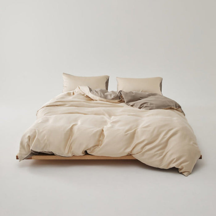 Adeline Pastel Silky Cooling TENCEL™ Bedding Set / Brown - Ever Lasting