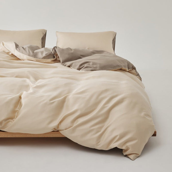 Adeline Pastel Silky Cooling TENCEL™ Bedding Set / Brown - Ever Lasting