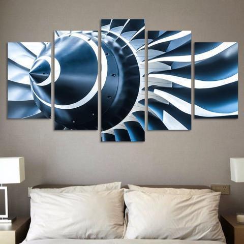 Aircraft Engine Shaft Blades Wall Art Frame Canvas Printing Decor