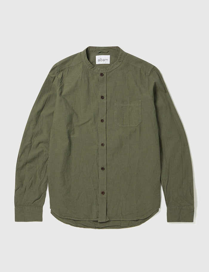 Albam Grandad Shirt - Leaf Green