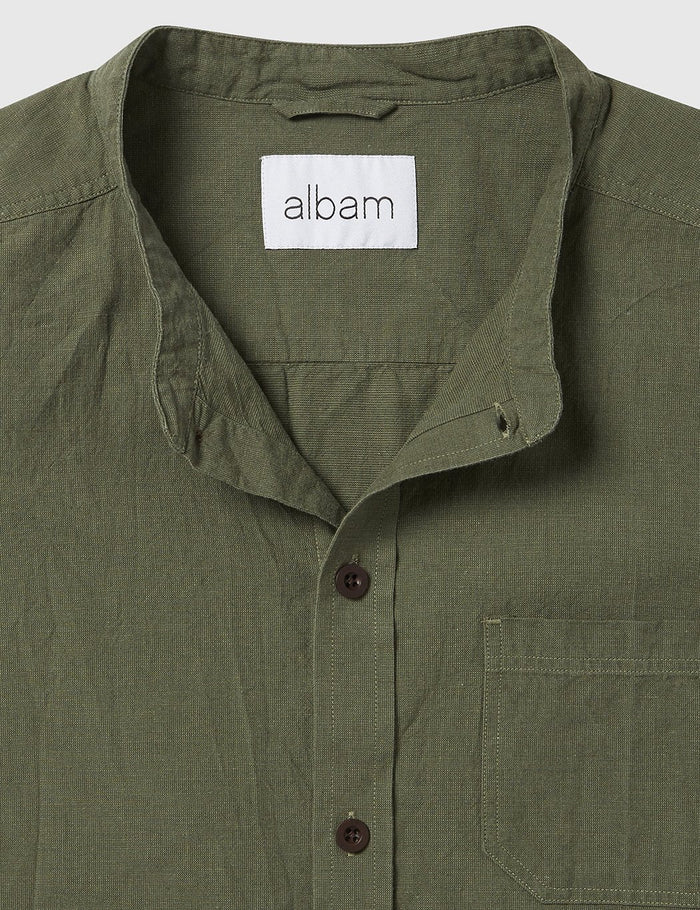Albam Grandad Shirt - Leaf Green