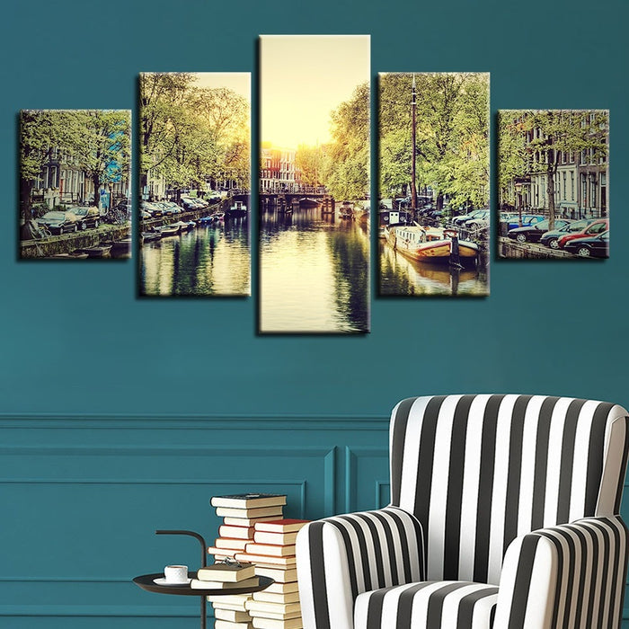 Amsterdam City Scenery Wall Art Frame Canvas Printing Decor