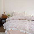 Annie Lace Ruffle Floral Bedding Set / Pink - Ever Lasting