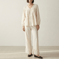 - Ever Lasting - Avery Long - Sleeve & Long - Pant Floral Pajama Set / White - Pajamas - Ever Lasting