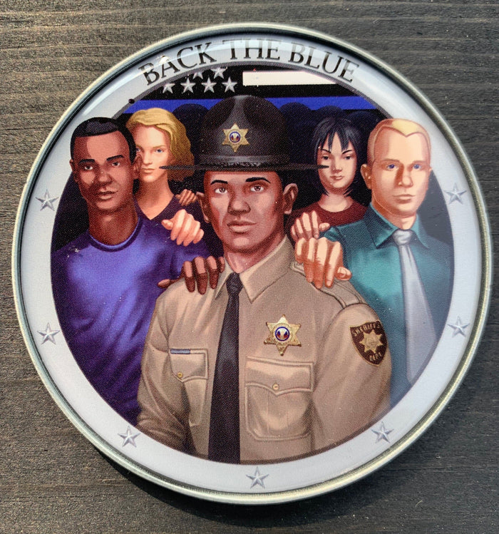 Back The Blue Sheriff’s Deputy Challenge Coin-Black Male Deputy.