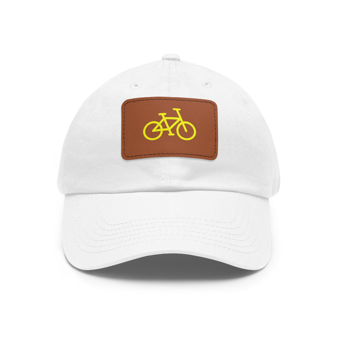 BIKE, Dad Hat with Leather Patch (Rectangle)