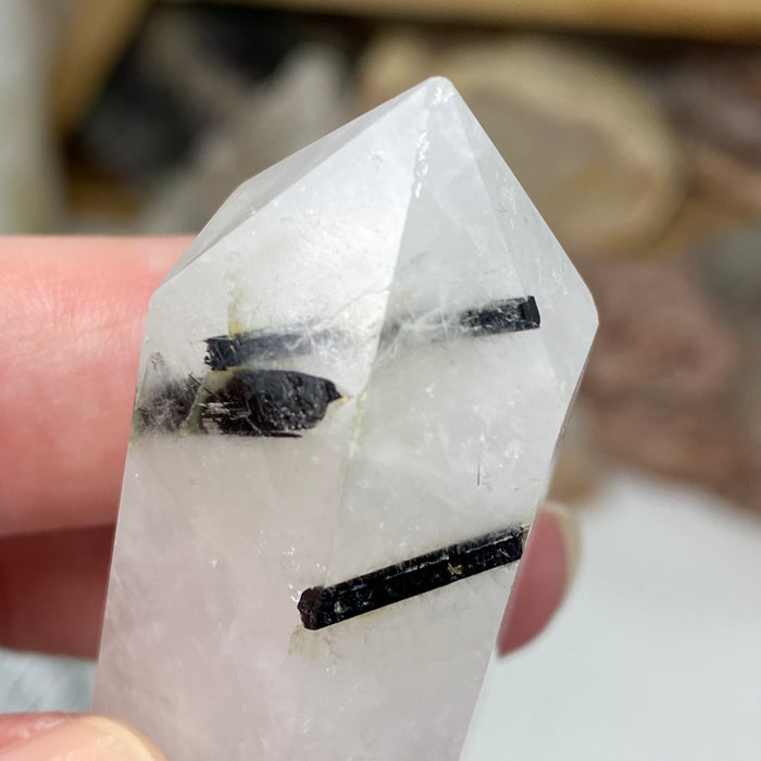 Black Rutilated Quartz Point #06