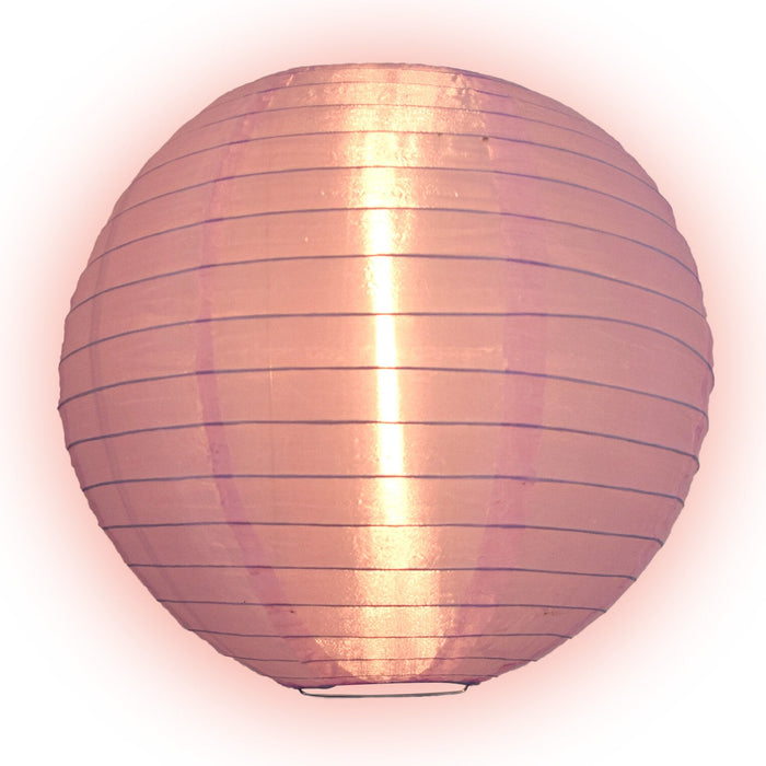 BLOWOUT 4" Light Purple Round Shimmering Nylon Lantern Party String Lights (8FT, Expandable)