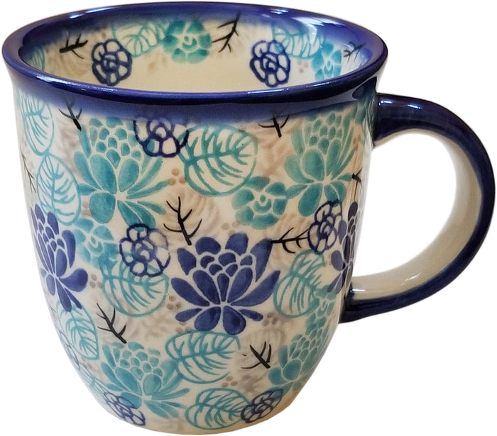 Boleslawiec Polish Pottery Coffee or Tea Mug Unikat Eva's Collection "Lotus Symphony"