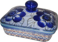 Boleslawiec Polish Pottery UNIKAT Butter Dish, Serving or Storage Box "Blue Garden"