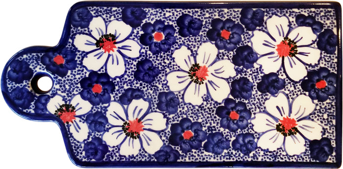 Boleslawiec Polish Pottery UNIKAT Cutting Board or Trivet "Haylee Daisy"