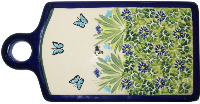 Boleslawiec Polish Pottery UNIKAT Cutting Cheese Board or Trivet "Serenity"