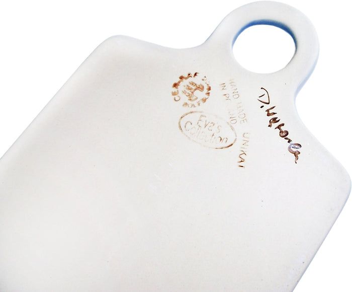 Boleslawiec Polish Pottery UNIKAT Cutting Cheese Board or Trivet "Serenity"