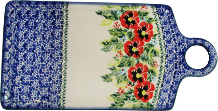 Boleslawiec Polish Pottery UNIKAT Cutting Cheese Board or Trivet "Summer Day"