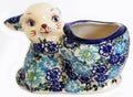 Boleslawiec Polish Pottery UNIKAT Easter Bunny Decoration with a basket "April"
