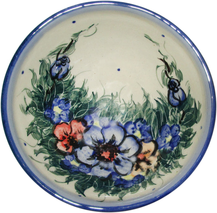 Boleslawiec Polish Pottery UNIKAT Ice Cream or Condiment Bowl "Wild Field"