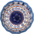 Boleslawiec Polish Pottery UNIKAT Ice Cream Scalloped Bowl "Blue Garden"