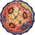 Boleslawiec Polish Pottery UNIKAT Ice Cream Scalloped Bowl "Flower Field"