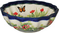 Boleslawiec Polish Pottery UNIKAT Ice Cream Scalloped Bowl "Spring"