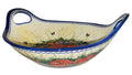 Boleslawiec Polish Pottery UNIKAT Large Serving Bowl with Handles "Wild Roses"
