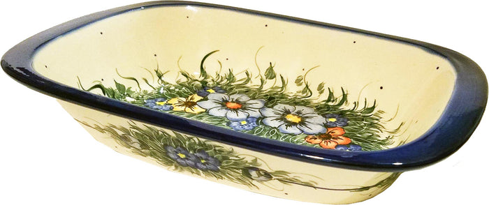 Boleslawiec Polish Pottery UNIKAT Medium Rectangular Baker "Wild Field"
