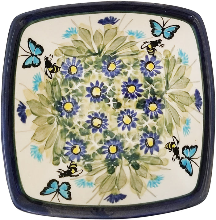 Boleslawiec Polish Pottery Unikat Serving or Ice Cream Square Bowl "Serenity"