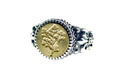 Botanical Signet Ring - Backtozero B20 - 12f, 12mm, 12mm ring, accessory, Botanical, Fleur de Lis, him, jewelry, Leaf, Leafs, Plant, ring, signet ring, size 10, size 11, size 8, size 9, wax seal, wax seal ring, wax seal stamp