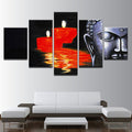 Buddha Statue Abstract Red Candles Wall Art Frame Canvas Printing Decor - BlueArtDecor