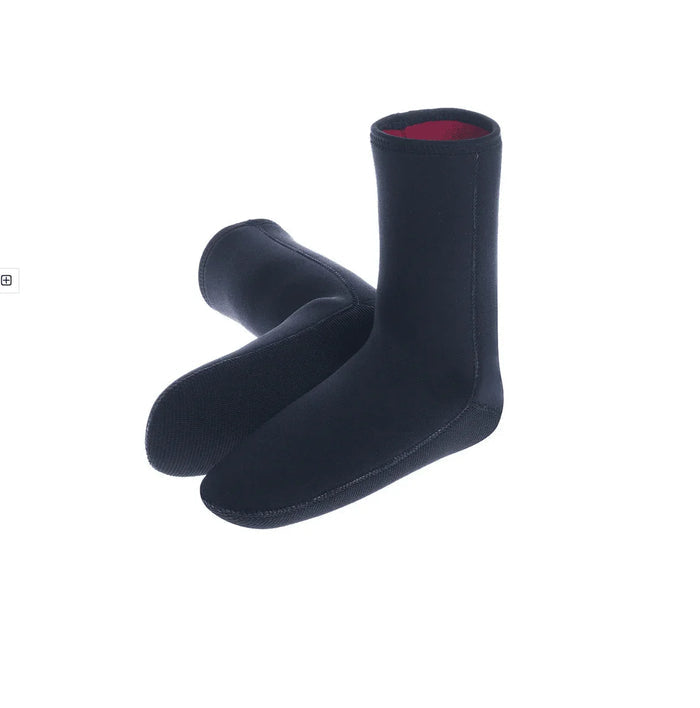 C-Skins Legend 4mm thermal wetsuit socks in black, high-cut design side by side