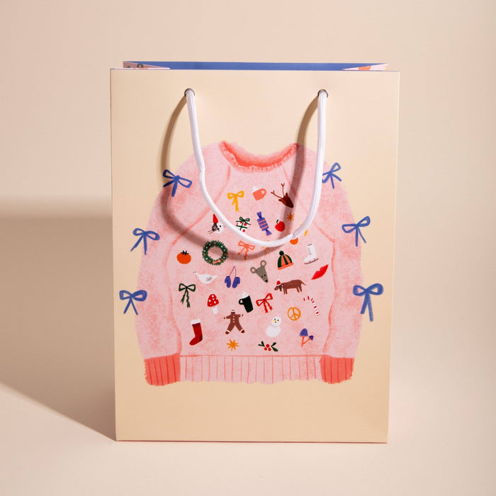 CHARMING SWEATER Large Gift Bag - bubblegum market
