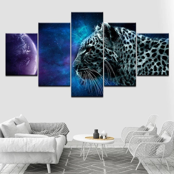 Cheetah Animal in Space Wall Art Frame Canvas Printing Decor - BlueArtDecor