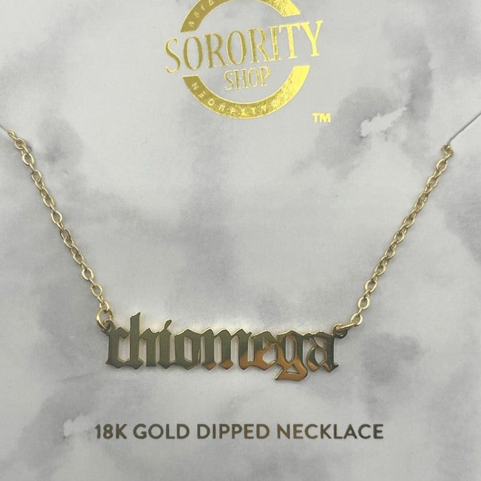 Chi Omega Old English Necklace