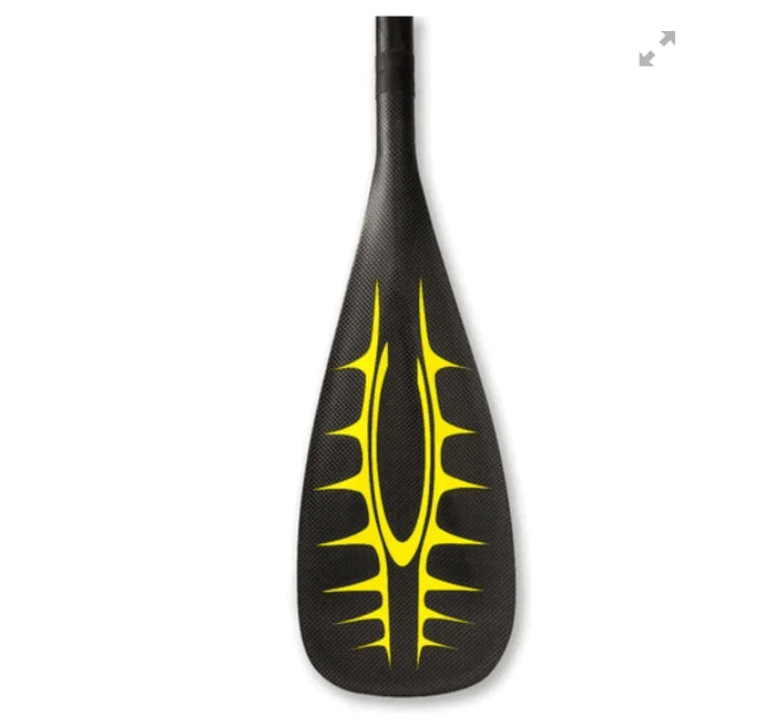 Chinook Thrust 82 Oval Carbon adjustable SUP paddle with yellow graphic blade