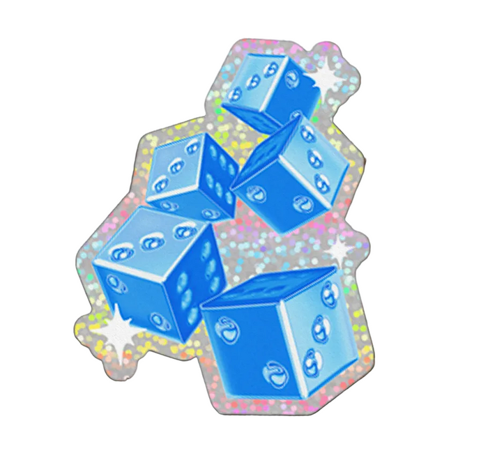 Chrome Dice Glitter Sticker