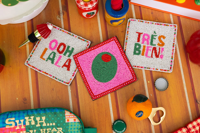 Cocktail Beaded Coaster Set