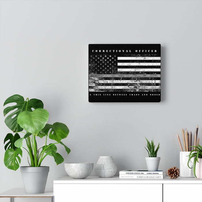 Correctional Officer Canvas-Thin Grey Line Between Order and Chaos.