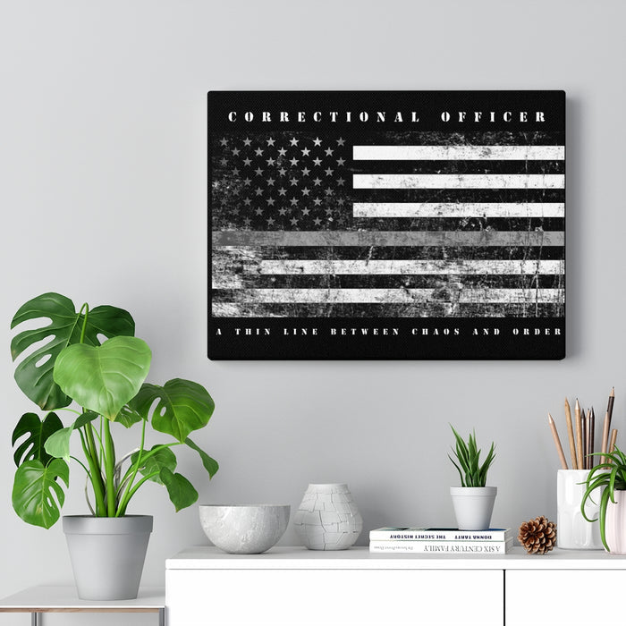 Correctional Officer Canvas-Thin Grey Line Between Order and Chaos.