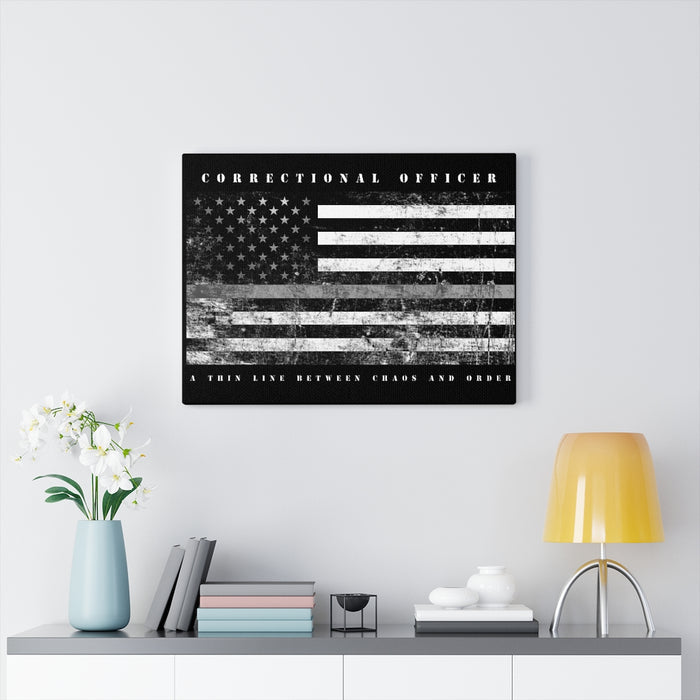 Correctional Officer Canvas-Thin Grey Line Between Order and Chaos.