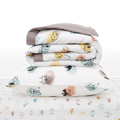 Celebrate their imagination. The Toddler Bedding Set features a variety of themes and prints to help bring their creativity to life as they transition from infant to toddler. 3 piece set includes: 1 Toddler Comforter, 1 crib sheet, 1 pillowcase.  Cotton Muslin Toddler Bedding 3 Piece Set - Watercolor Critters