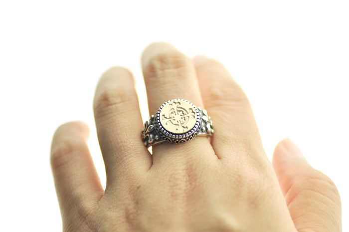 Cross Signet Ring - Backtozero B20 - 12f, 12mm, 12mm ring, accessory, Cross, Deco, Decorative, Fleur de Lis, him, jewelry, ring, signet ring, size 10, size 11, size 8, size 9, wax seal, wax seal ring, wax seal stamp