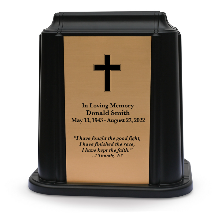 Crown Niche Urn - Cross (Black or White Color Available)
