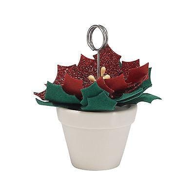Dept 56 Snowbabies Poinsettia Pot Place Card Holder #4037328     FREE SHIP 48 ST
